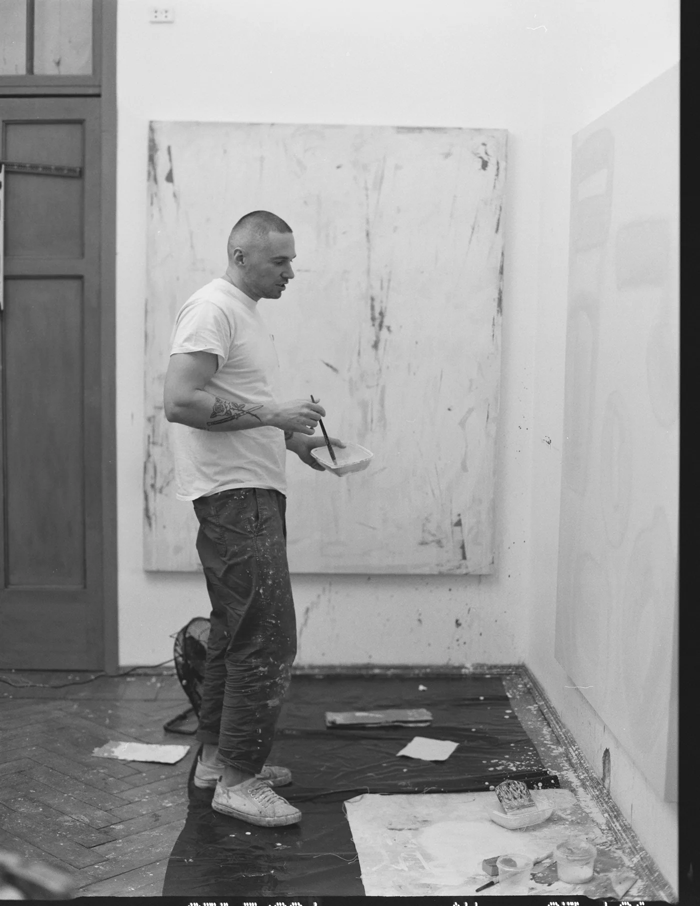 Dima Raspopov dans son atelier de Moscou