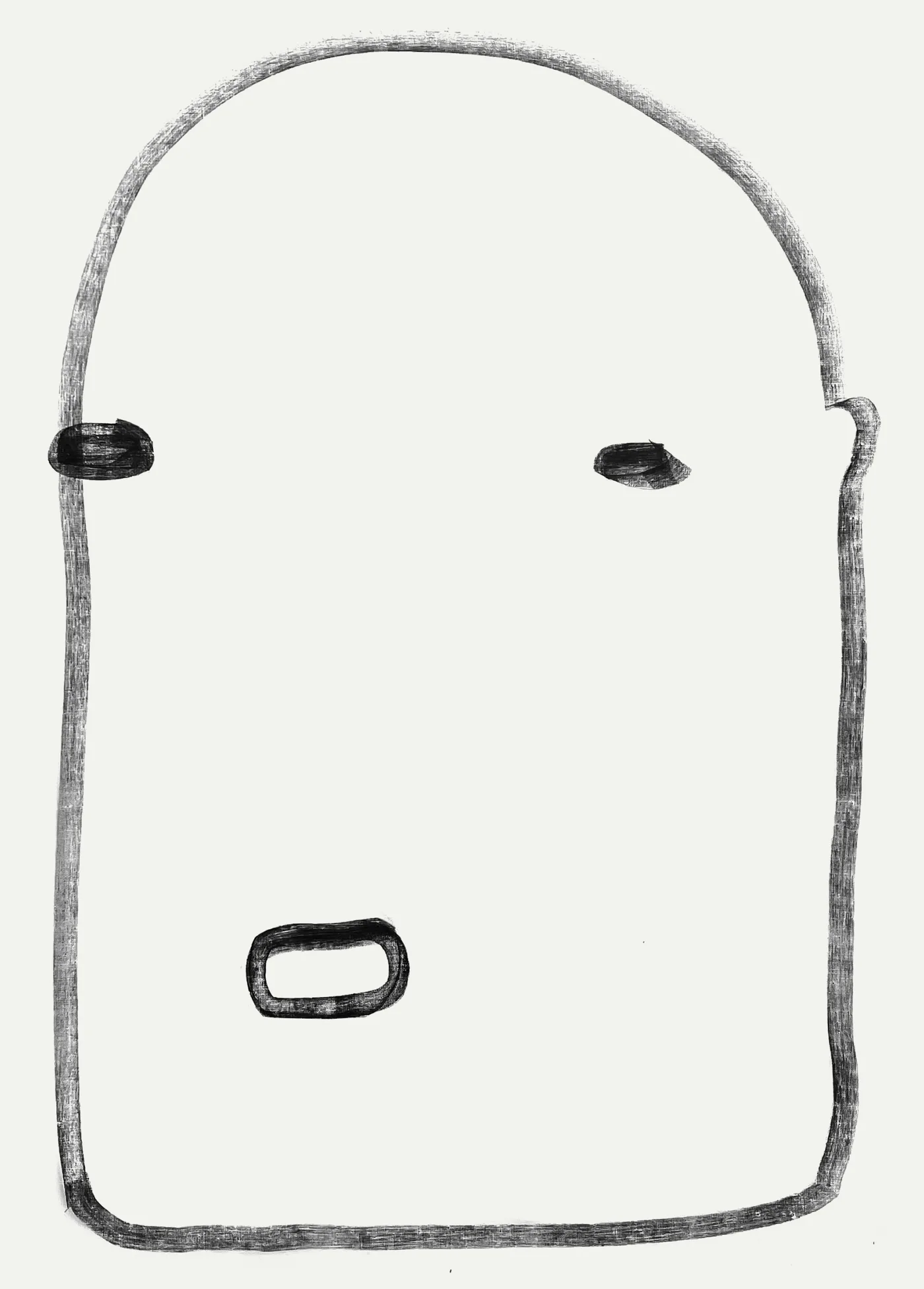 Face — acrylic, raw canvas, 140 × 180 cm, 2021