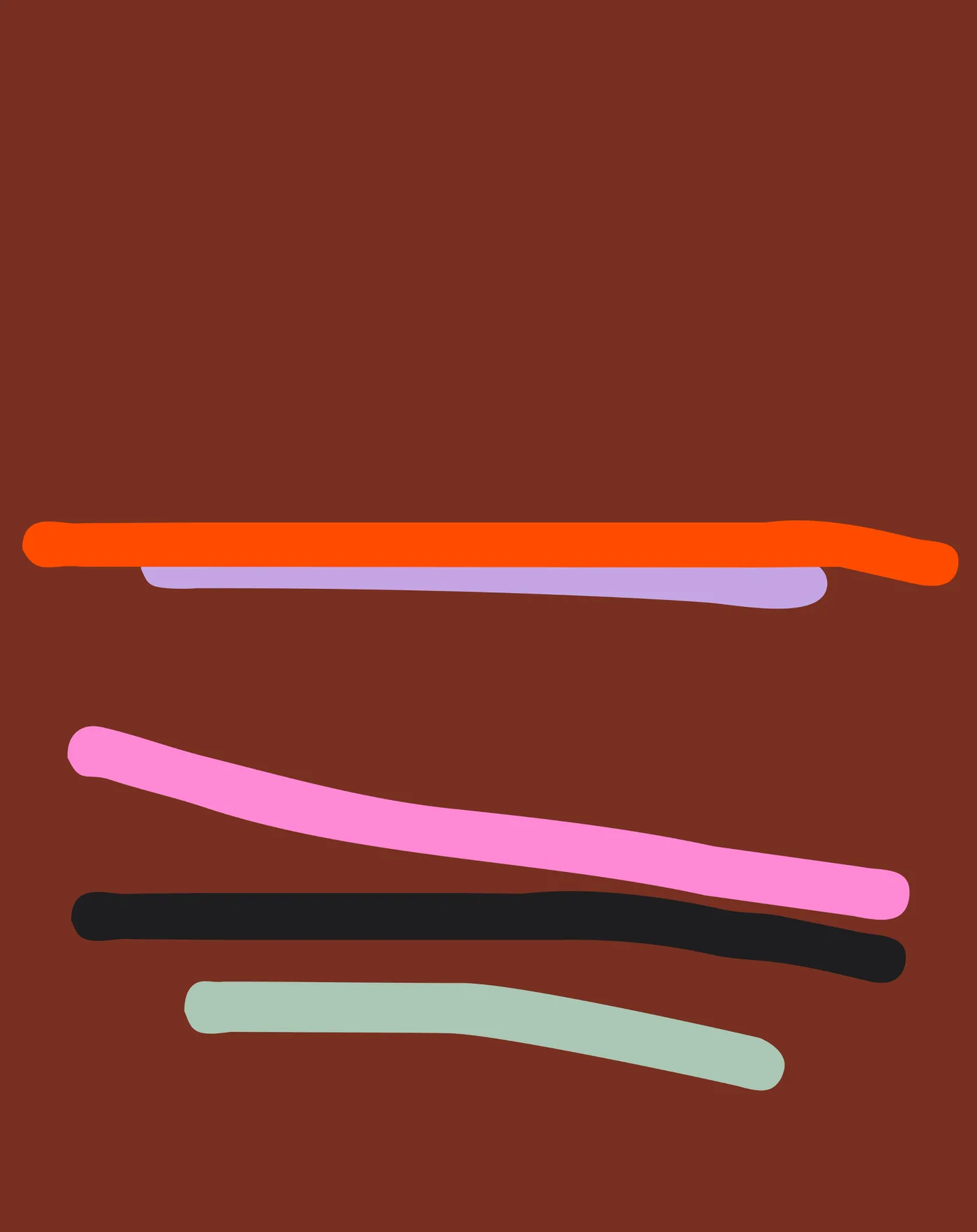 Brown — acrylic, raw canvas, 140 × 180 cm, 2021